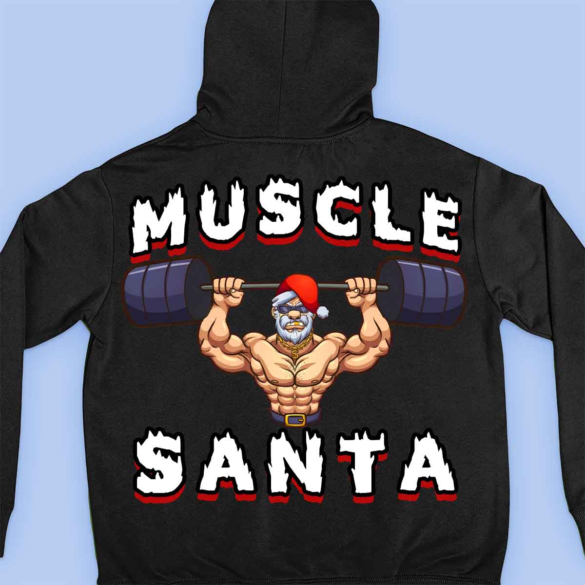 Muscle Santa - Premium Hoodie Unisex Backprint