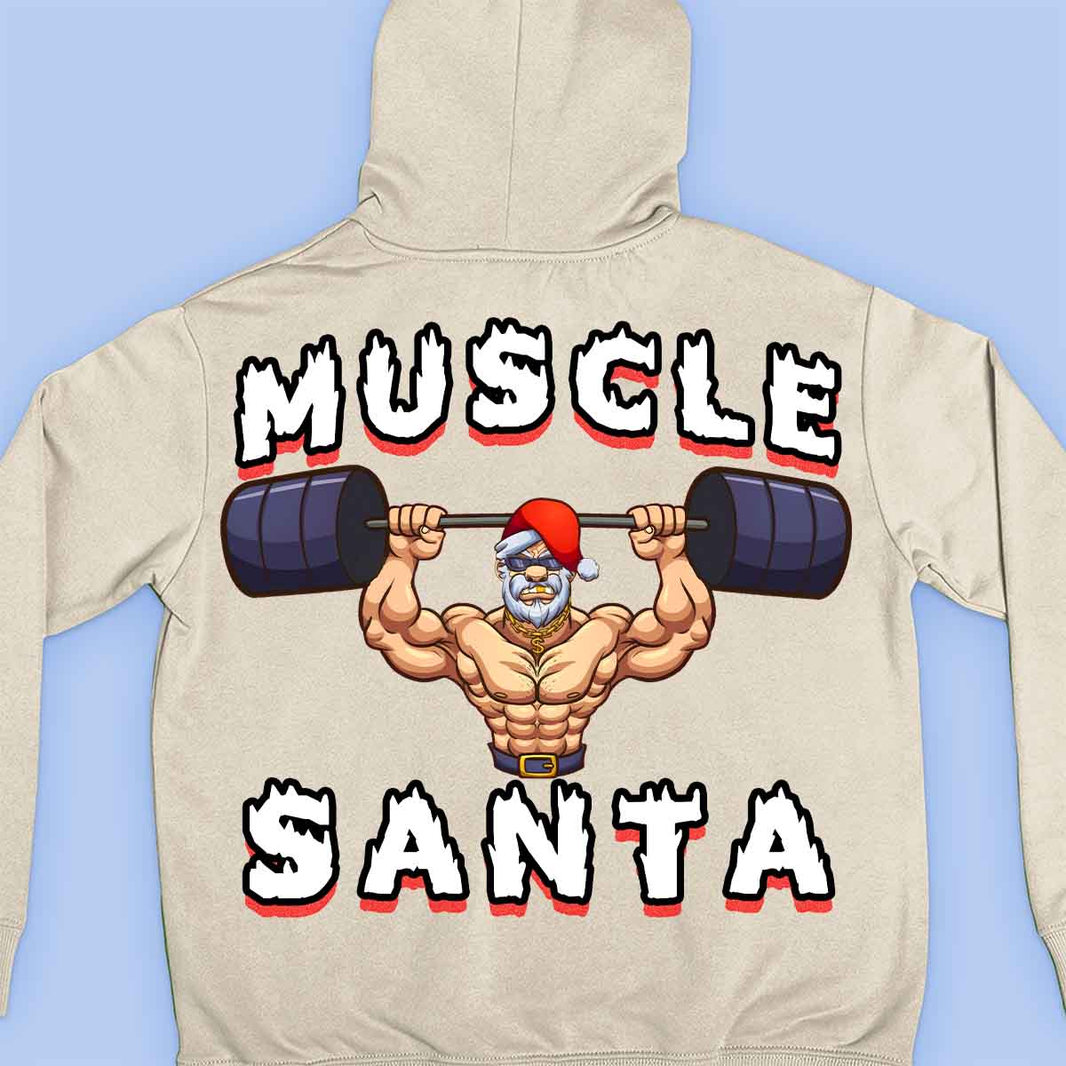 Muscle Santa - Premium Hoodie Unisex Backprint